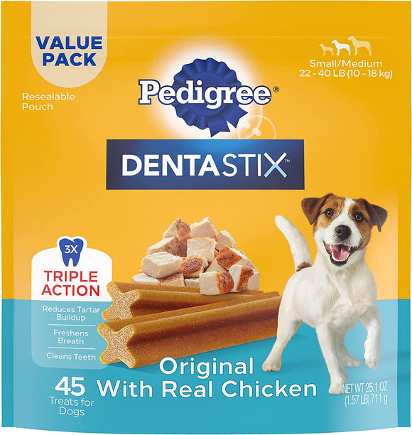 Dentastix 10236883 Chicken Flavor Dental Care Small / Medium Dog Treats 45 Count