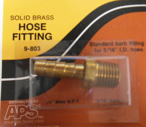 9-803 Hose Fitting Solid Brass Barb 5/16" 1/4" ID hose MALE NPT  FREE SHIPPING