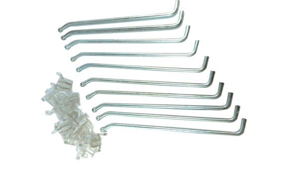 (10) Metal Peg Hooks With Plastic Mounts