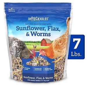 ImPECKables 15077 Sunflower, Flax and Worms Adult Chicken Grains Treats, 7 lb.