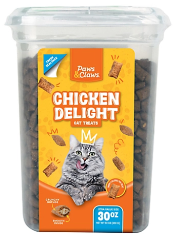 Paws & Claws 92290010030 Chicken Delight Flavor Cat Treats, 30 oz.