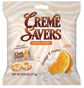 Creme Savers 3302 - Orange and Creme Hard Candy, Natural and Artificial Flavor.