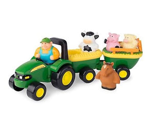 John Deere 34908TSC2 Farm Animal Sounds Hayride Tractor Toy Set 6-Piece, Green