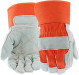 West Chester 75525-XL3P Cowhide Leather Palm Work Gloves 3 Pair Orange Large