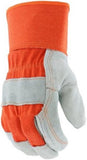 West Chester 75525-XL3P Cowhide Leather Palm Work Gloves 3 Pair Orange Large