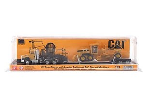 Caterpillar 84410A 1:87 CAT Semi-Tractor with Lowboy Trailer Diecast, Yellow