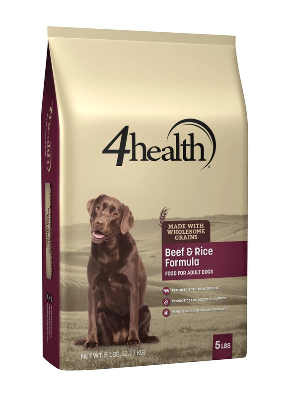 4health Wholesome Grains Beef and Rice Formula Adult Dry Dog Food - 5 lb Bag