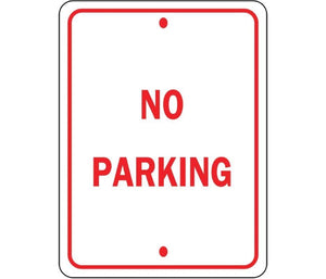 Brady 3AX76 No Parking Sign Red White 18x12 Engineer Grade Aluminum