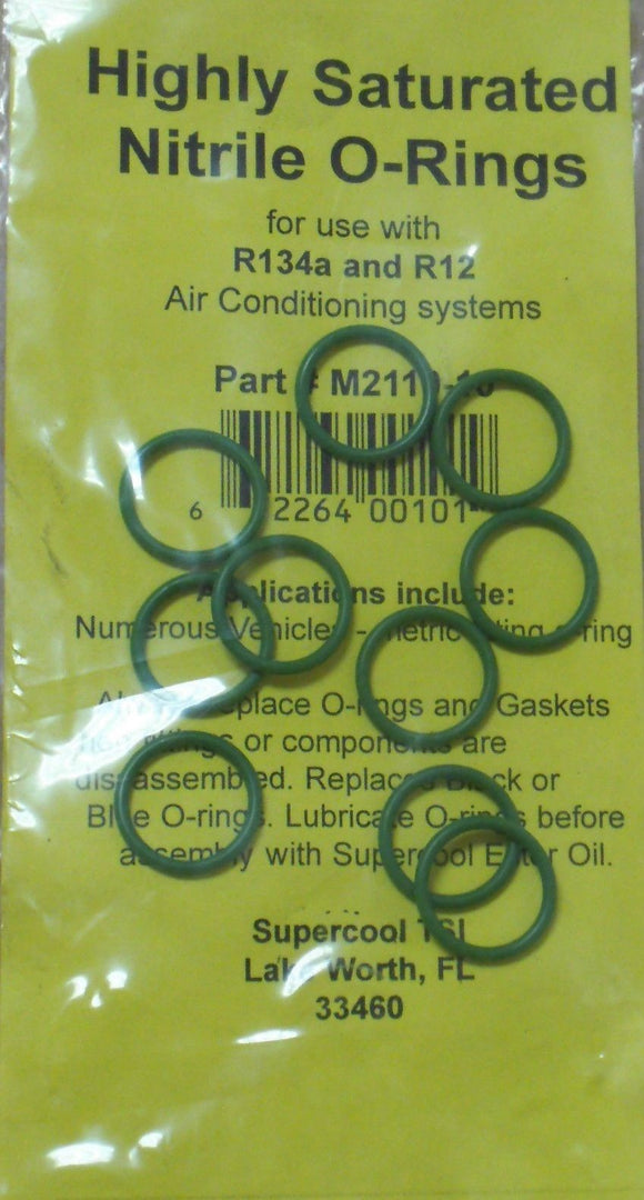 Quantity (10) R134a & R12 Highly Saturated Nitrile O-Rings M2110-10 Metric Fit