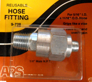 9-728 Reusable Hose Fitting 5/16" ID 11/16" OD Vise Grip 1/4" Male NPT FREE SHIP