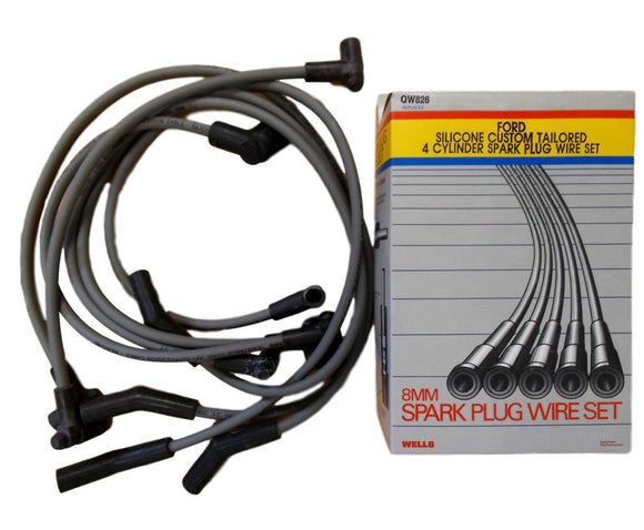 Wells QW826 Spark Plug Wire Set 4 cyl. Bobcat Ford Zepher Thunderbird 1977-1986