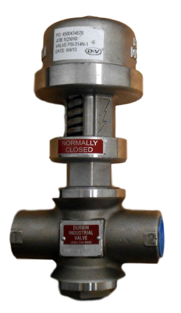 Durbin PSI-314N-1 -  3-Way Top Cylinder Industrial Valve - 3/4