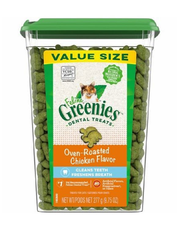 Greenies 10205252 Dental Care Chicken Flavor Adult Natural Cat Treats, 9.75 oz.