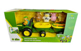 John Deere 34908TSC2 Farm Animal Sounds Hayride Tractor Toy Set 6-Piece, Green