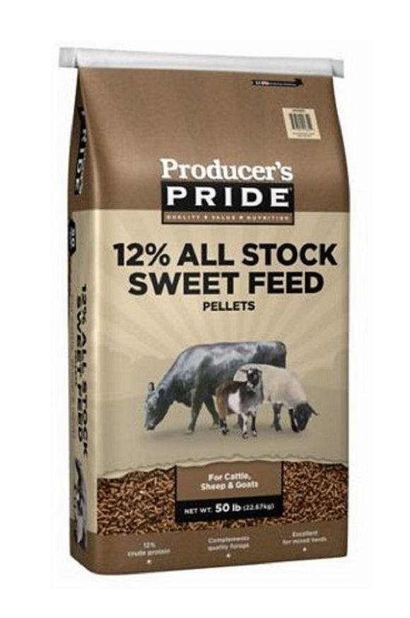 Producer's Pride 47214 Animal Products 50 lbs., 12% All-Stock Sweet Cattle Feed