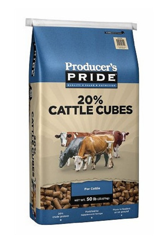 Producer's Pride 63852 Livestock Products 50 lbs. 20% Protein Cattle Feed Cubes