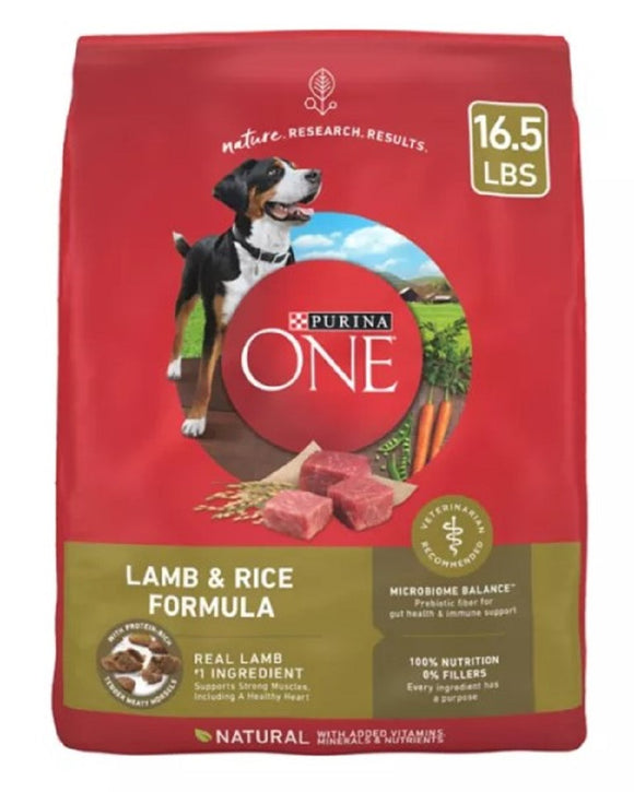 Purina ONE SmartBlend 017800149402 Lamb & Rice Recipe Adult Dry Dog Food 16.5 lb