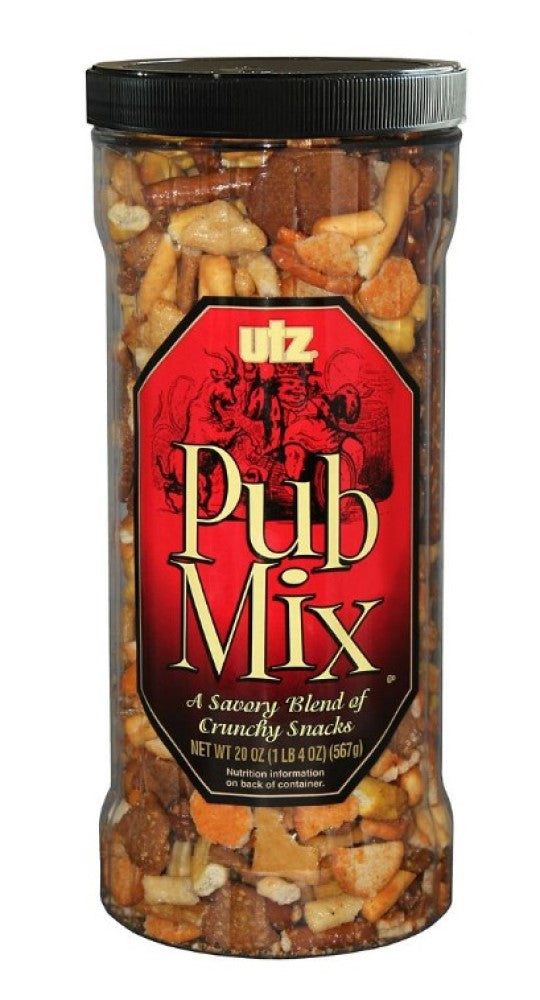 Utz 1272 Pub Mix A Savory Blend of Crunchy Snacks 20 oz. Barrel