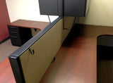 (7) Work Stations - Haworth Multiple Configuration Office Cubicles w/ Cabinets