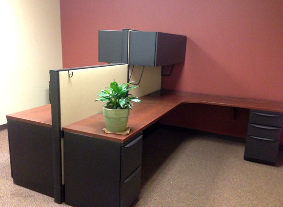 (7) Work Stations - Haworth Multiple Configuration Office Cubicles w/ Cabinets